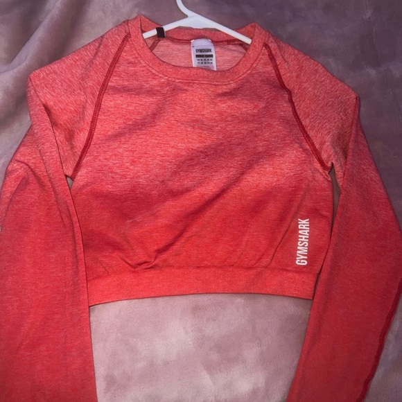 Gymshark Red Heathered Long Sleeve Crop Top - Picture 4 of 4